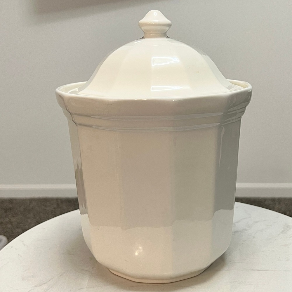 Pfaltzgraff Heritage Canister 11" XL Ivory Farmhouse Cottagecore French Country